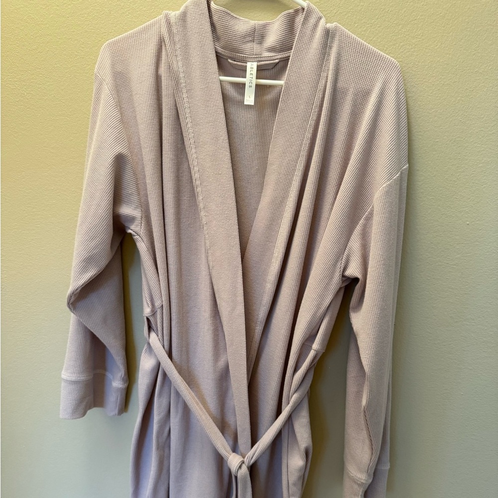 Fabletics Waffle Knit Tie Waist Bathrobe Lounge